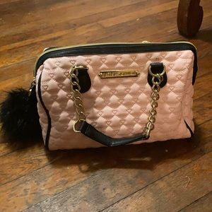 Betsy Johnson Pink and Black Purse - New